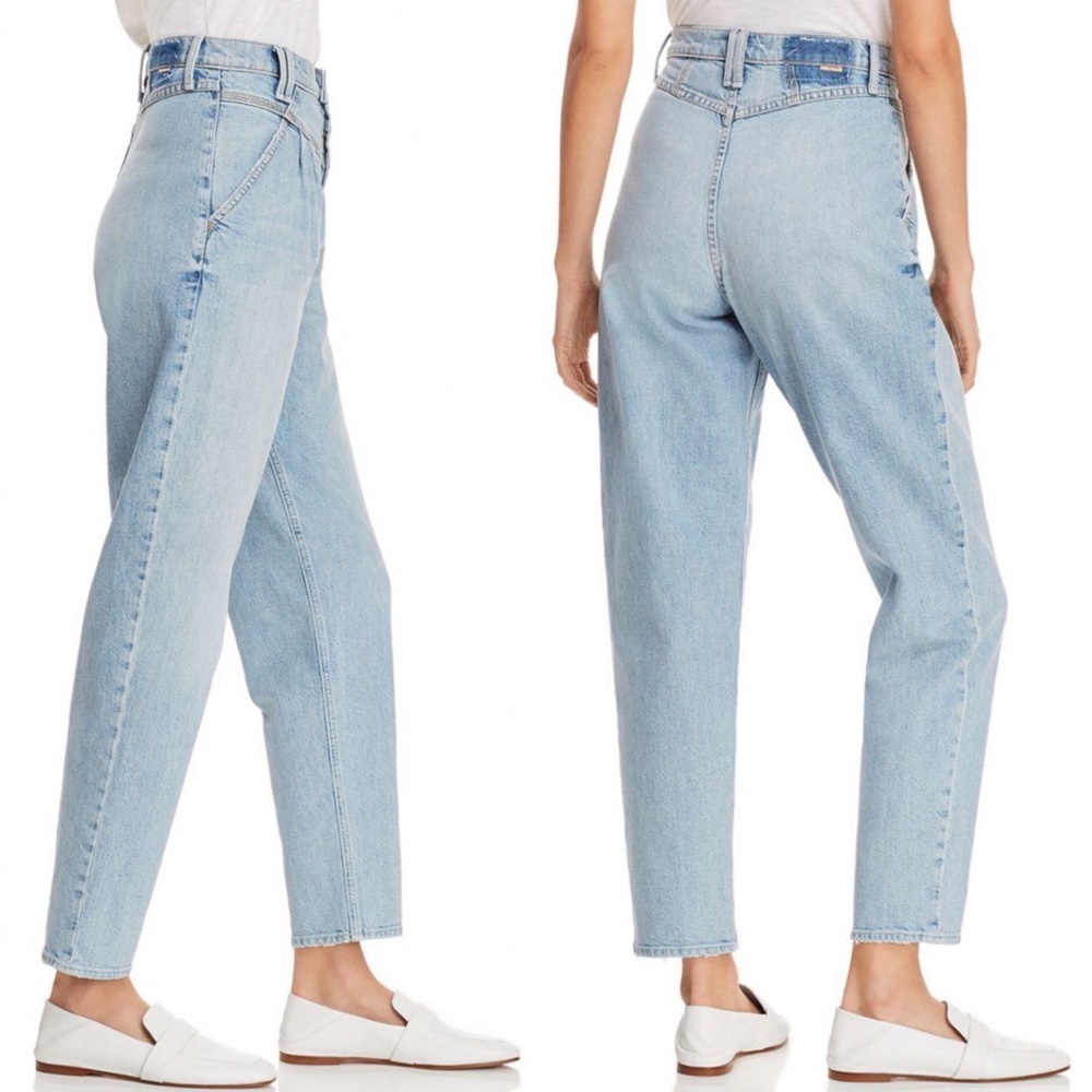 MOTHER Light Blue High-Rise Straight Jeans